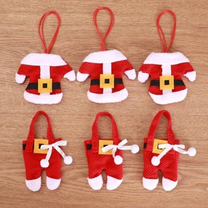6 Pieces Christmas Silverware Holders Knife Fork Pouch Bag
