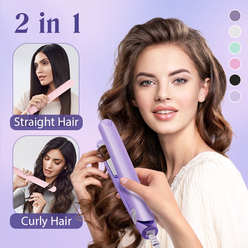 🔥49% OFF🔥2-in-1 Mini Curling Wand & Flat Iron Hair Straightener