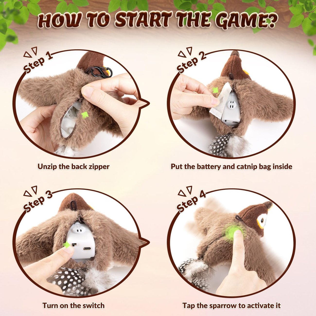 🔥 Last Day Sale Price | 🐾Interactive Chirping Bird Cat Toy