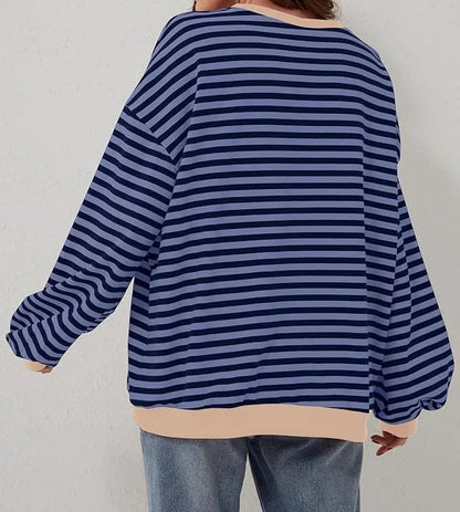 🎁Last Day Sale 50% OFF🏆️2024 Womens Stripes Color Block Sweatshirts