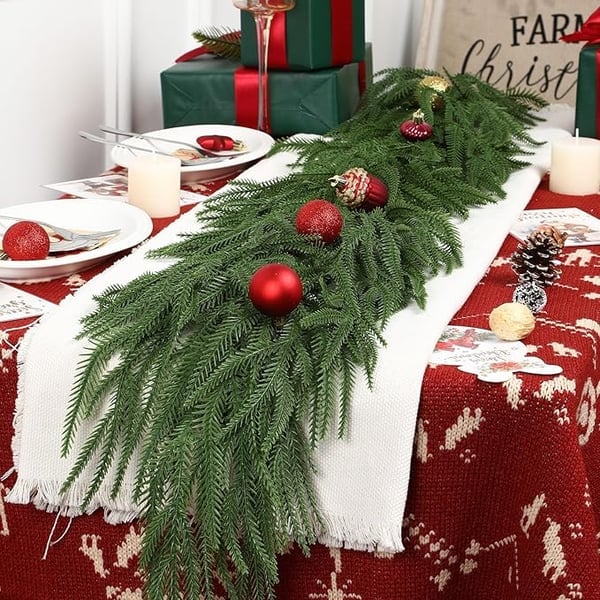 🔥Last 4 hours 57% OFF -🌲Natural Christmas Greenery - Real Touch Norfolk Pine Garland