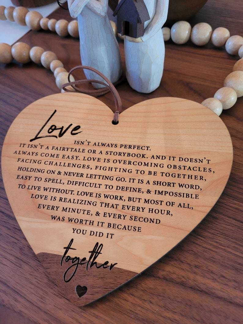 💖Love Messages for Him - Heart Shaped Wooden Sign💖