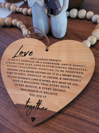 💖Love Messages for Him - Heart Shaped Wooden Sign💖