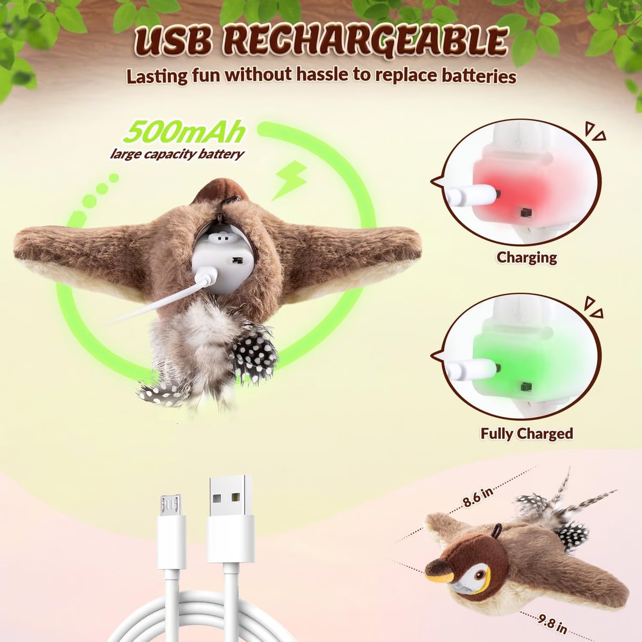 🔥 Last Day Sale Price | 🐾Interactive Chirping Bird Cat Toy