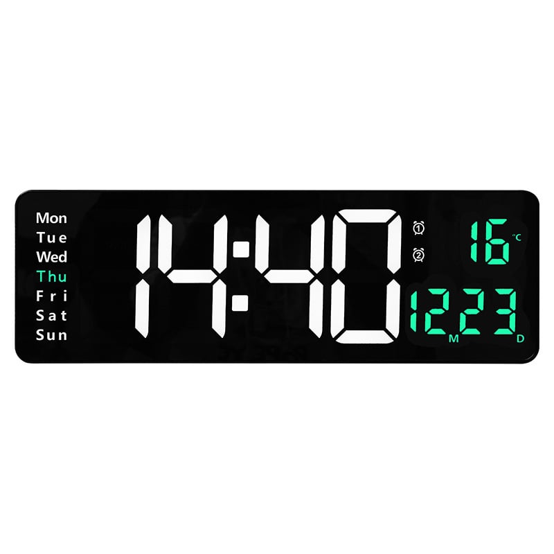 8.67''/16" Digital Wall Clock with RGB Color Changing Remote Control