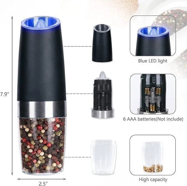 Sale 49% OFF - Automatic Electric Gravity Induction Salt & Pepper Grinder