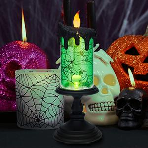 🔥Halloween Sale 57% Off -🎃Halloween Snow Globe Flameless Candle with Timer