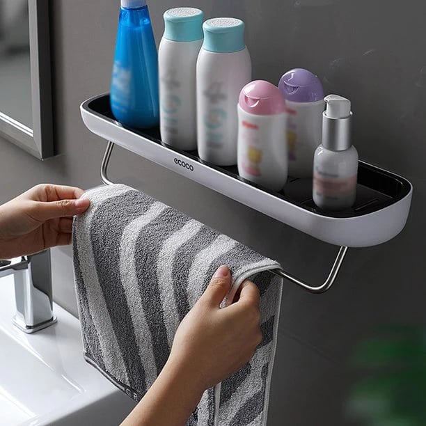 🚿EasyMount Bathroom Storage Shelf - No Drilling Required