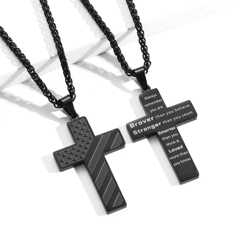 ✝️✨49%OFF- 🎁IronPride Cross American Flag Cross Necklace