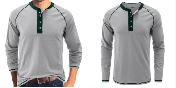 Soft Cotton Fabric Henley Collar T-Shirt