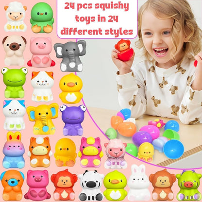 24 PCS Easter Eggs Prefilled Slow Rising Squishy Toys