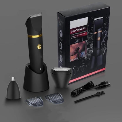💥LAST DAY SALE 49% OFF💥 3 in 1 Electric Body Hair Trimmer for Men，Cordless Groin Hair Clipper for Men, Waterproof Electric Shaver