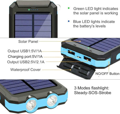 🔥2024 Hot Sale 50% OFF - 20,000mAh Solar Power Bank