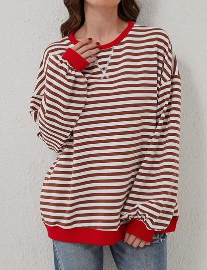 🎁Last Day Sale 50% OFF🏆️2024 Womens Stripes Color Block Sweatshirts