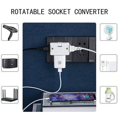 🔥Rotatable Socket Converter One In Three 180 Degree Extension Plug