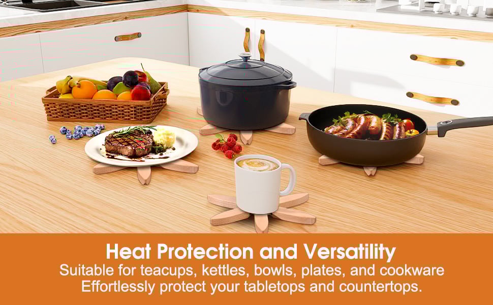 💥49% OFF🌲Wooden Tree Shape Trivet Set for Hot Dishes