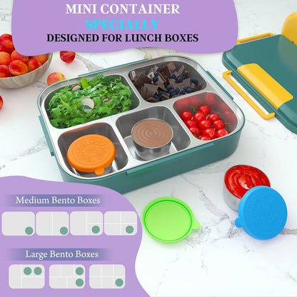 🔥LAST DAY ONLY 49% OFF🔥Set of 6,1.6 oz Small Stainless Steel Sauce Cups With Leakproof Silicone Lids