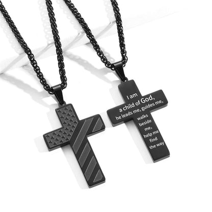 ✝️✨49%OFF- 🎁IronPride Cross American Flag Cross Necklace