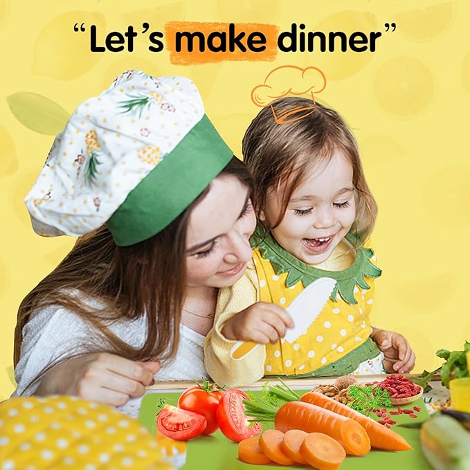 Montessori kitchen tools cookware baking toys for toddler kids, toddler safety knife set.