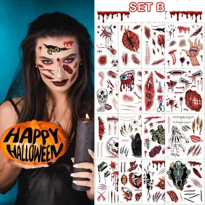 😈Halloween Prank Makeup Temporary Tattoo