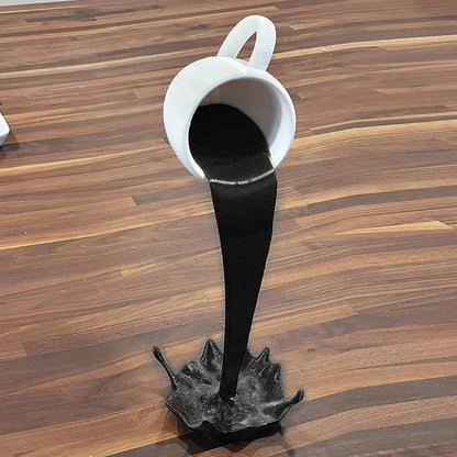 Magic Floating Spilling Coffee Cup Statue