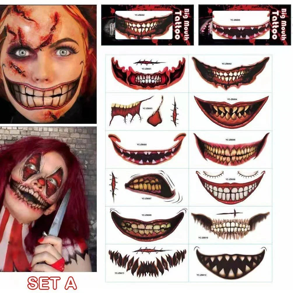 😈Halloween Prank Makeup Temporary Tattoo