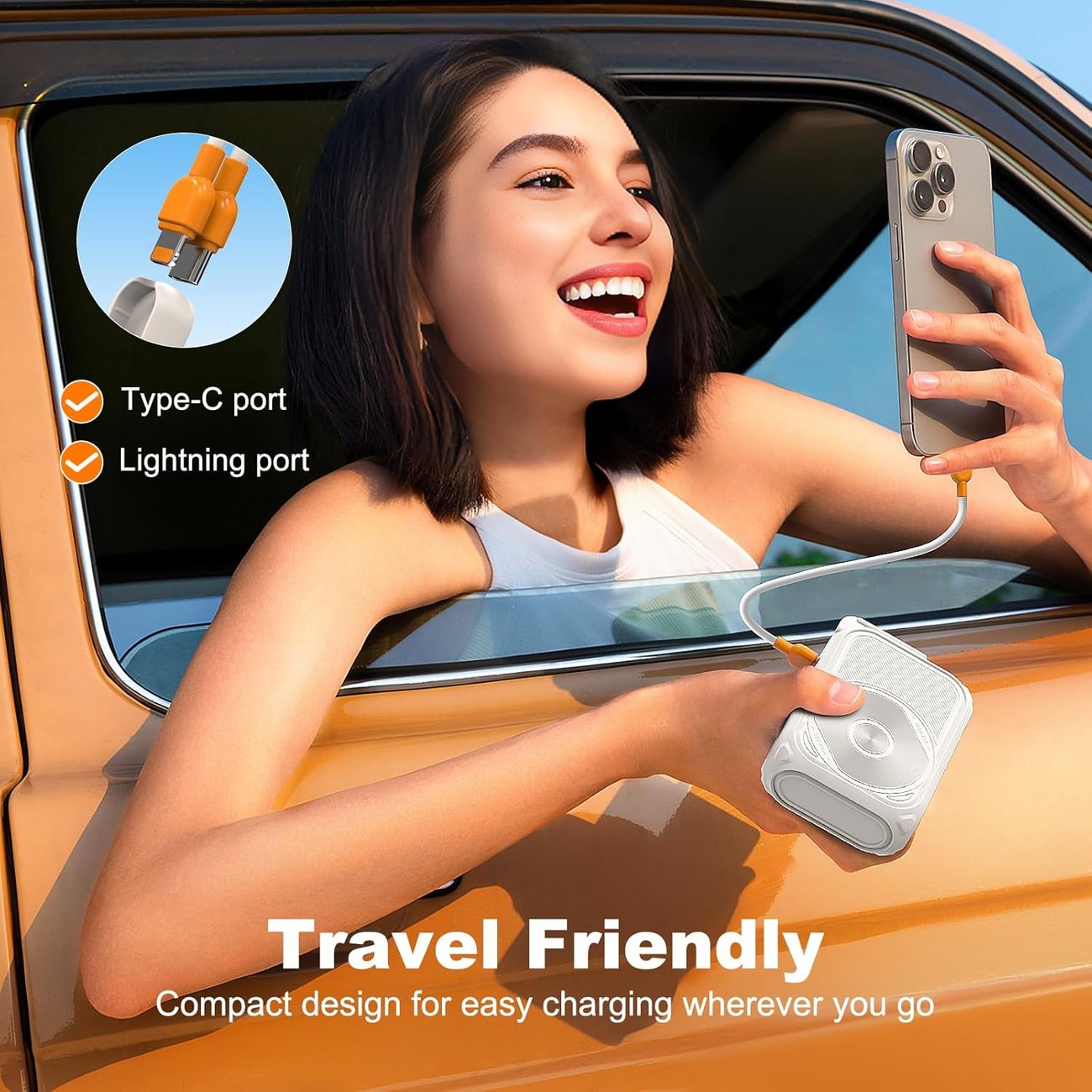 Multi-Functional 10000mAh Portable Wireless+Wired Charging Power Bank