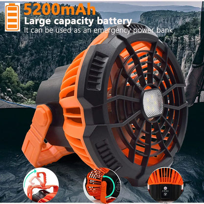 🤩Portable Camping Fan with LED Lantern👍Buy 2 Save 15%