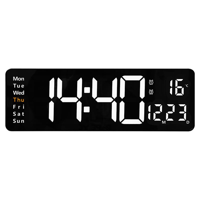 8.67''/16" Digital Wall Clock with RGB Color Changing Remote Control