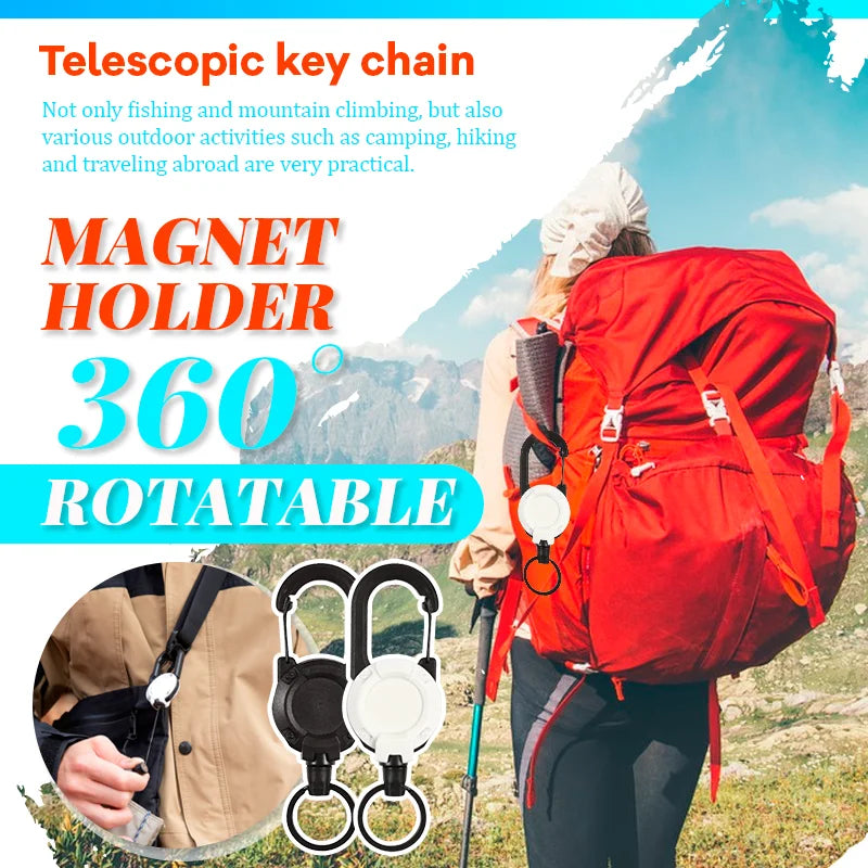 Outdoor Automatic Retractable Wire Rope Lure Tactical Keychain