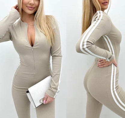 💃Women's Slim Fit Side Web Half-Zip Jumpsuit (🔥Same as in the video)