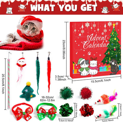 🔥Last 48 hours 57% OFF - 🐱2024 Christmas Countdown Pet Toys Advent Calendar