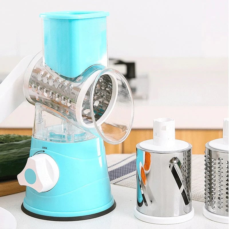 🧑‍🍳Kitchen Artifact --3 in 1 Rotary Cheese Grater Vegetable Slicer