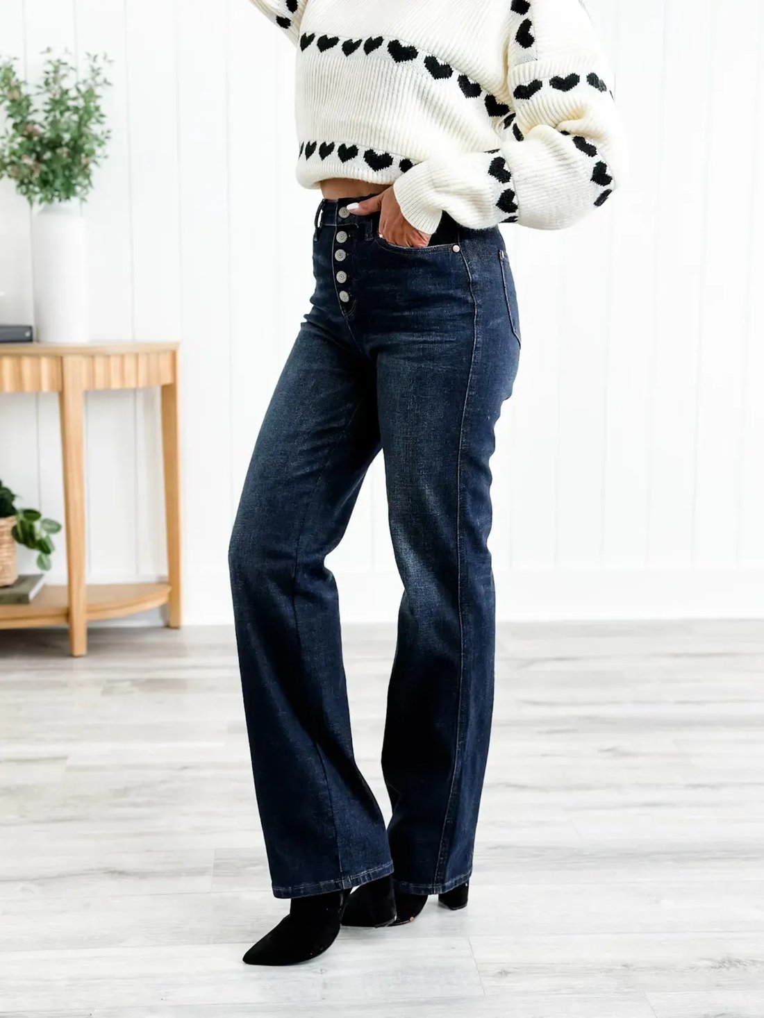 📢New Exclusive Flash Sale 49% OFF💕Mid Rise Button Fly Bootcut Jeans