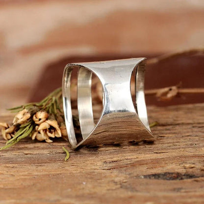 Sterling Silver Bohemian Openwork Carved Turquoise Ring