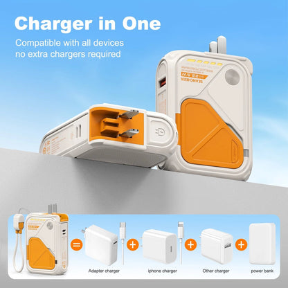 Multi-Functional 10000mAh Portable Wireless+Wired Charging Power Bank