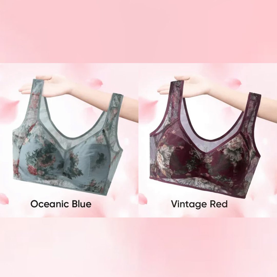 🎁Last Day 49% Off - Super gather bra | Ice Silk Lace Cooling Comfort Bra 👍No more sagging breasts