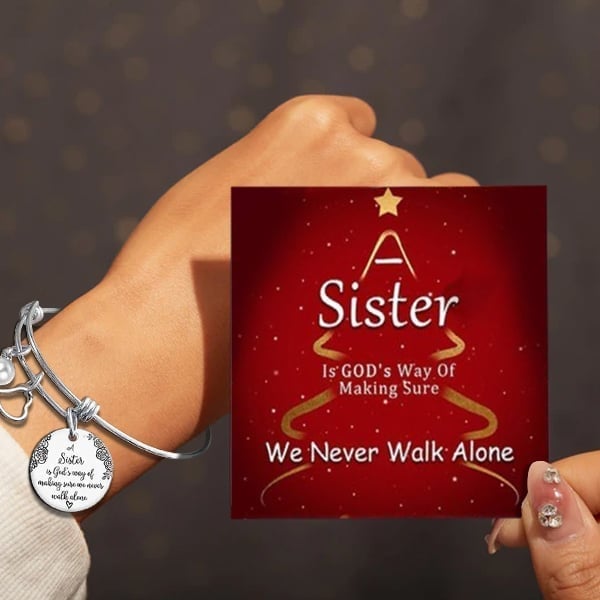Last Day 75% OFF👯‍♀💖A Sister Is God's Way Of Making Sure We Never Walk Alone Bangle