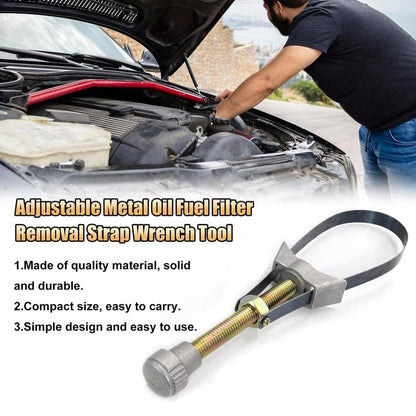 🔥USA NEW Auto Car Diameter Adjustable Oil Filter Removal Strap Wrench Tool