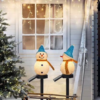 Waterproof solar snowman lamp