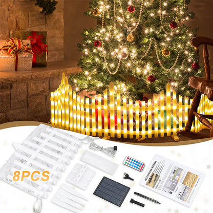 8 Pack Solar Garden Fence Light