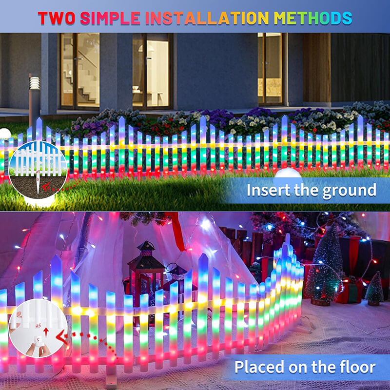 8 Pack Solar Garden Fence Light