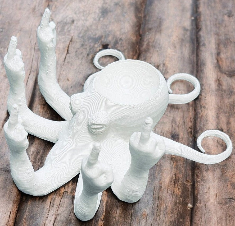 Middle Finger Octopus Planter Funny Fucktopus Air Plant Pot
