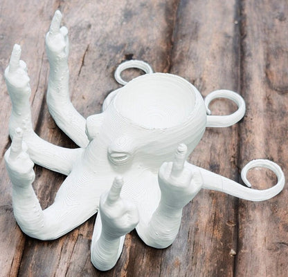 Middle Finger Octopus Planter Funny Fucktopus Air Plant Pot