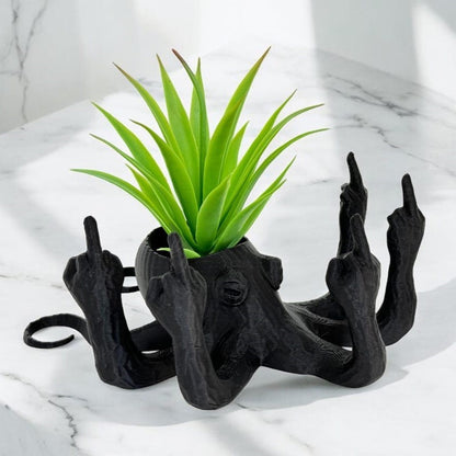Middle Finger Octopus Planter Funny Fucktopus Air Plant Pot