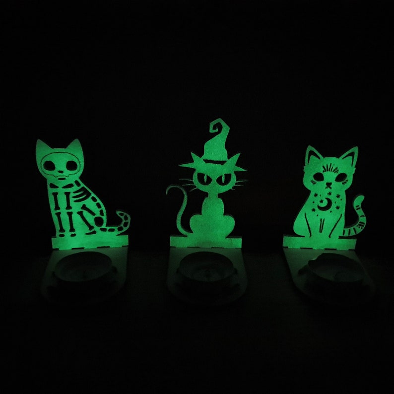 Spooky Skeleton Cat Tealight Holder