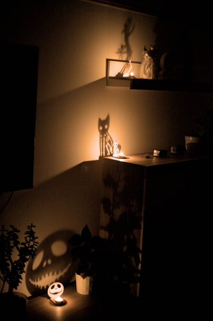 Spooky Skeleton Cat Tealight Holder
