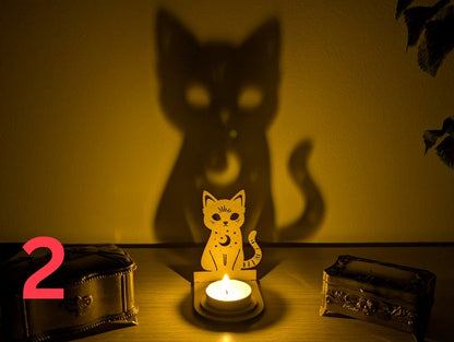 Spooky Skeleton Cat Tealight Holder