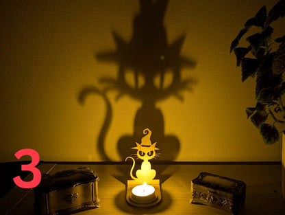 Spooky Skeleton Cat Tealight Holder