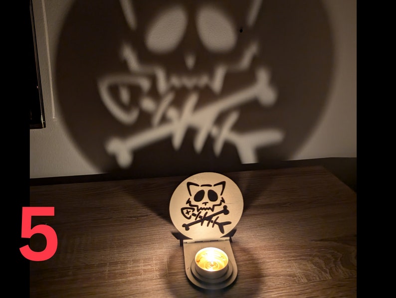Spooky Skeleton Cat Tealight Holder